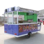 Superbe remorque alimentaire électrique certifiée CE pour la vente de glaces, pizzas et snacks.